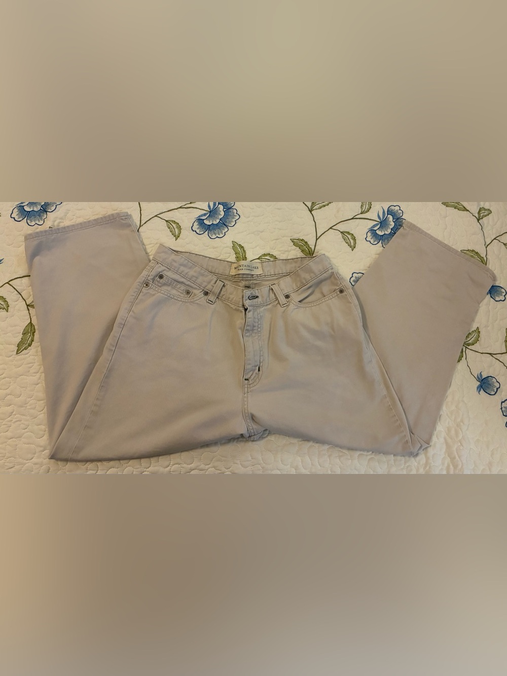 Women’s Mountain Lake Brand Classic Light Beige Straight-Leg Pants